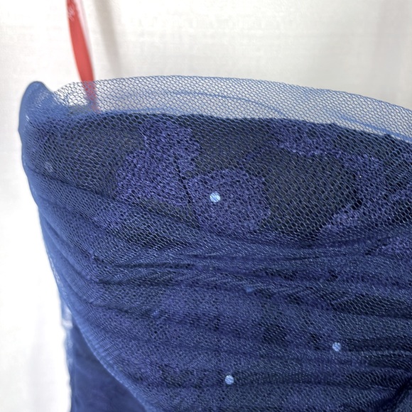 Monique Lhuiller Navy Sequin Lace Gown NWT - Picture 11 of 13